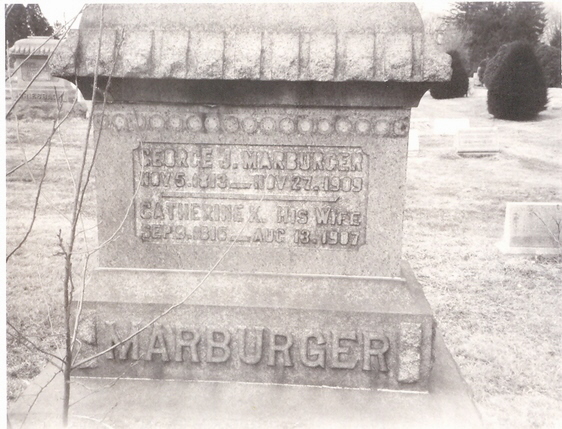 George John Marburger & Catherine Kunigunda Marburger gravestone