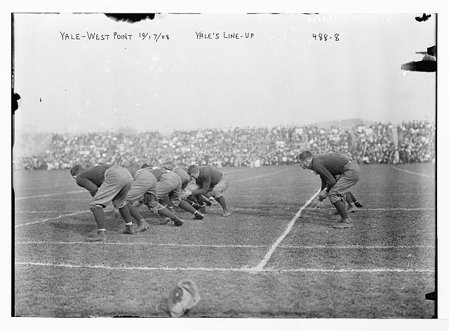 Yale-West Point football game, line-up of Yale men