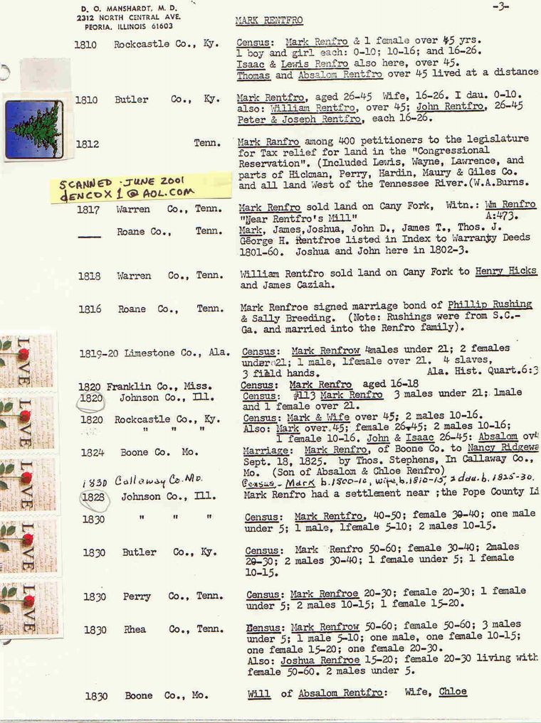 Mark Rentfro records (3of4)- D. O. Manschardt, MD