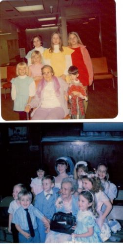 Grandma Dismukes with kids