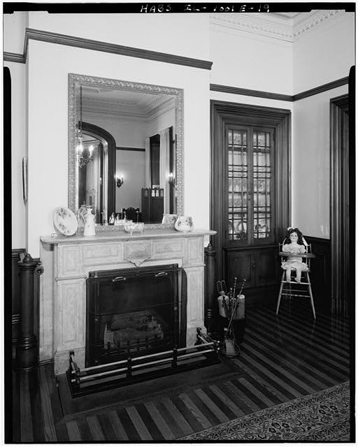 19. Detail view of dining room S wall, showing added...