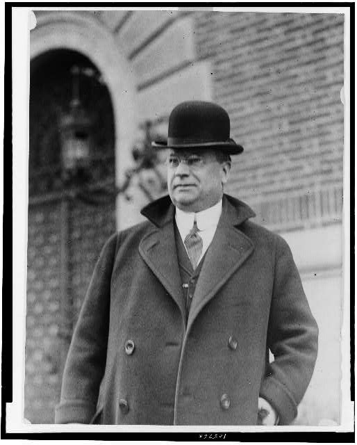 [Hiram W. Johnson, half-length portrait, standing, facing...