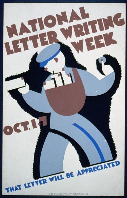 National letter writing week, Oct. 1-7 That letter will...