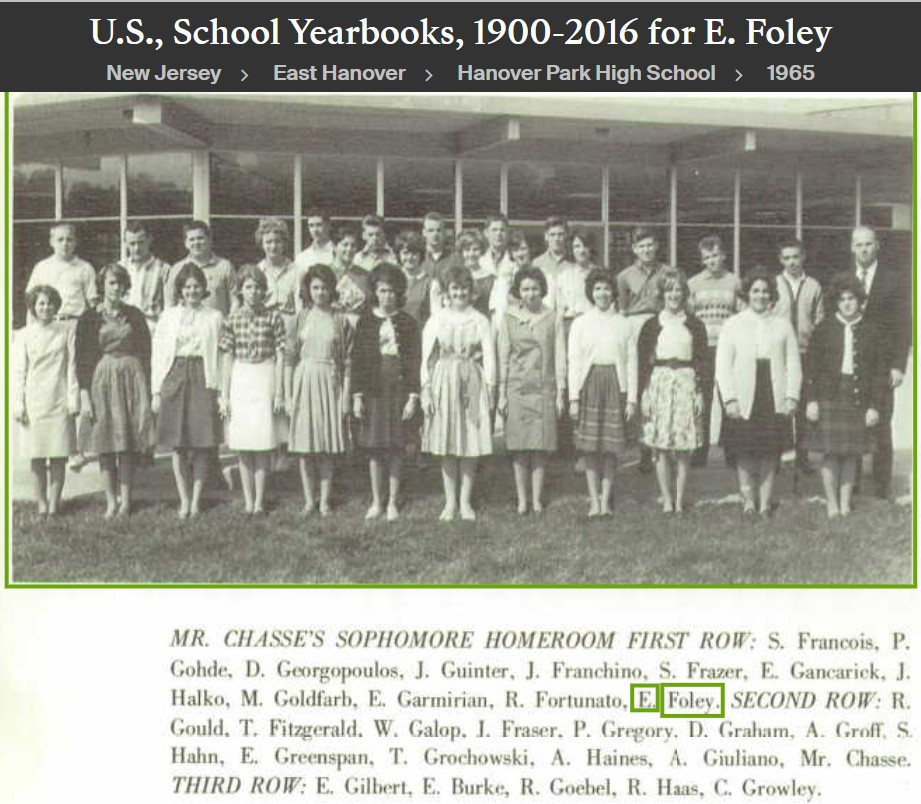 Eileen Catherine Foley-Rough--U.S., School Yearbooks, 1900-2016(1965)Sophomore Homeroom Class