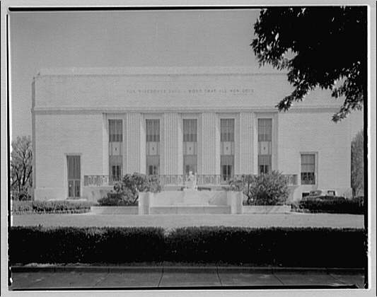 Folger Library exteriors. West end of Folger Library from...