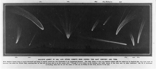 Halley's Comet in 1835, and other comets seen during the...