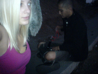Me and Loy causing trouble with a slingshot