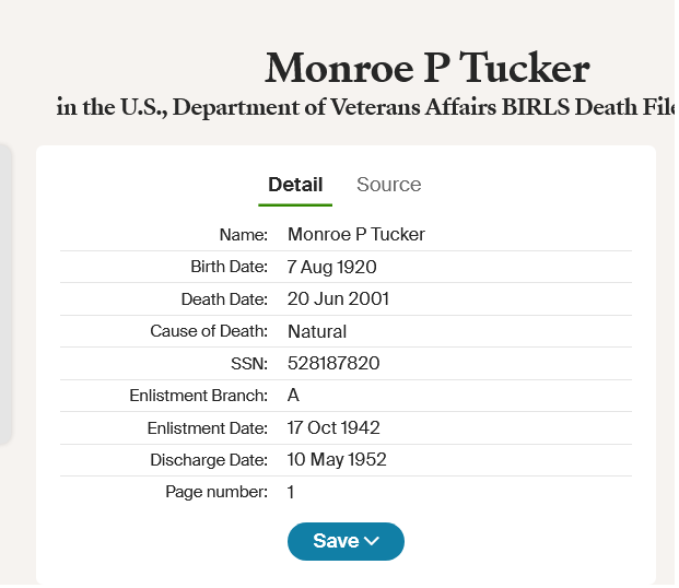 Department of Veterans Affairs BIRLS Death File 1850-2010