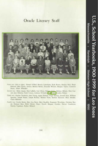 Leo Alexander Jones Jr.--U.S., School Yearbooks, 1900-1999(1950)Oracle Literary Staff
