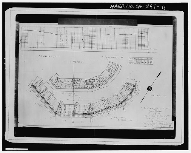 11. Sheet #1, elevation of rail and arches. - Zaca Creek...
