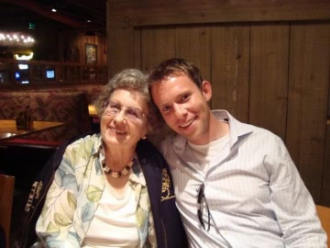 Grandma and me at dinner