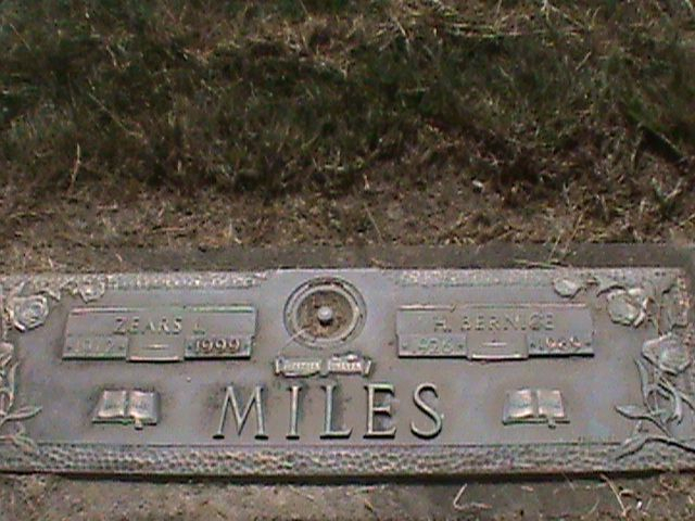 Zears L Miles Gravesite