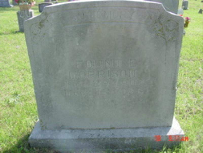 tombstone for fount e. morrison