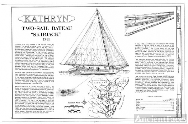 HAER MD,21-TILG.V,1- (sheet 1 of 8) - KATHRYN-Two-sail...