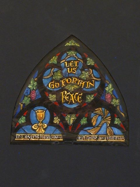 [Design drawing for stained glass memorial window with...