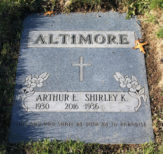 Arthur Altimore and his wife Shirley's headstone