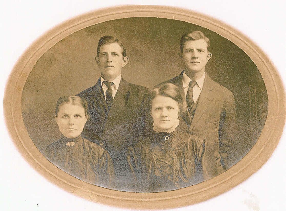 Mrs. Homer (Kate Stevens) Sheeks With Two of Her Sons & a Daughter-in-Law 