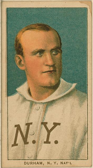 [Bull Durham, New York Giants, baseball card portrait]