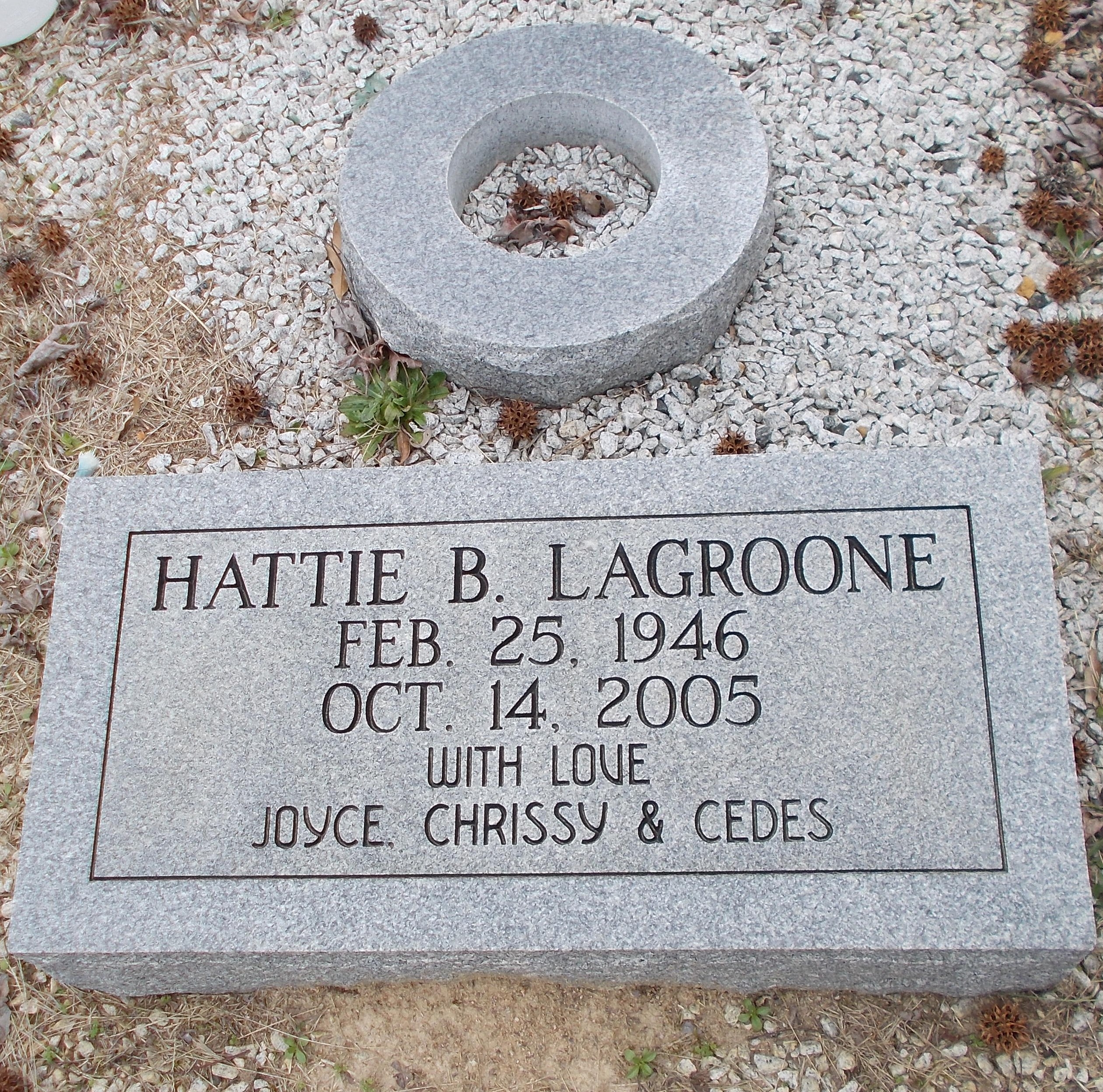 Hattie Blackwell Lagroone gravesite