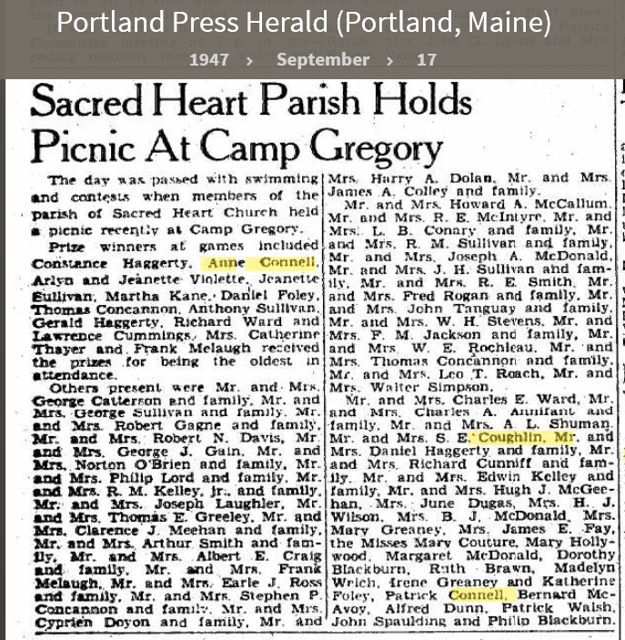Anne Louise Connell-Coughlan--Portland Press Herald (Portland, Maine)(17 sep 1947)