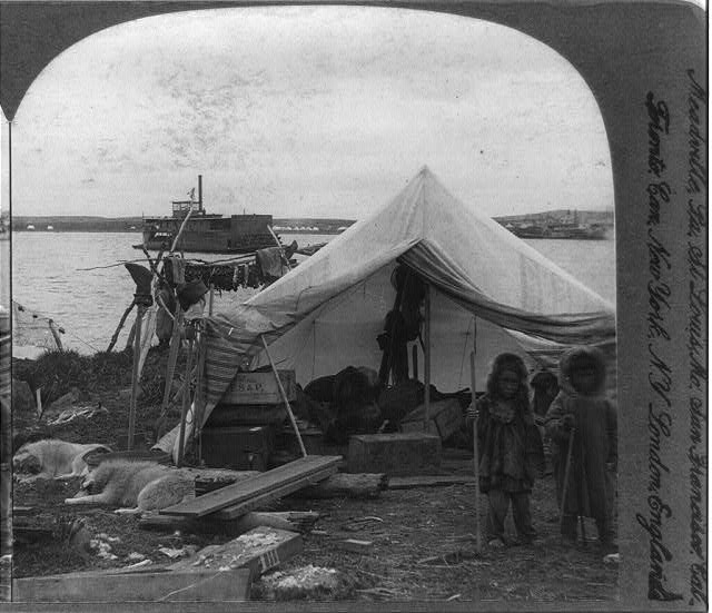 A Malamut Camp on the Yukon, Alaska