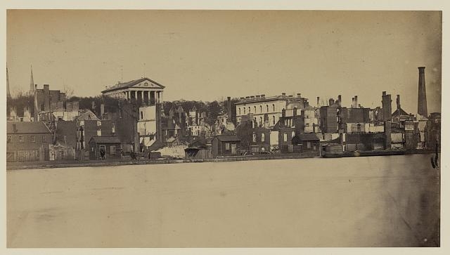 Richmond, looking across canal basin, Capitol and Custom...