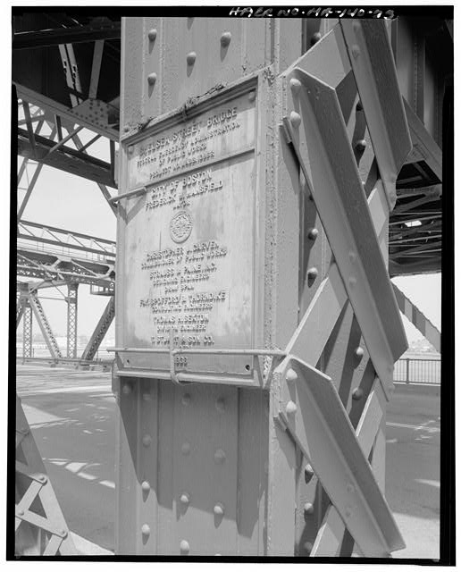 23. Builder's Plate, west side, south side of bridge near...