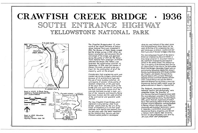 HAER WYO,20-YELNAP,3- (sheet 1 of 3) - Crawfish Creek...