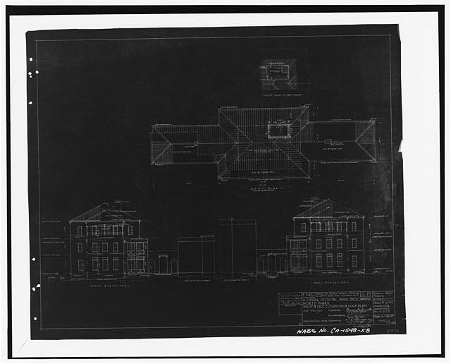 8. WEST AND EAST ELEVATIONS AND ROOF PLAN, DRAWING NO....