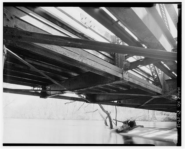 13. VIEW NORTHEAST, SHOWING SUBSTRUCTURE OF HIGHWAY RIVER...