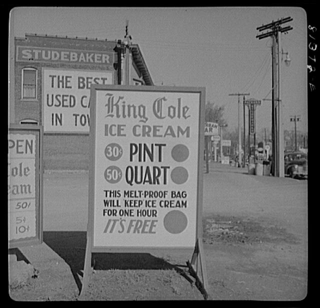 Ice cream for sale sign. Syracuse, New York