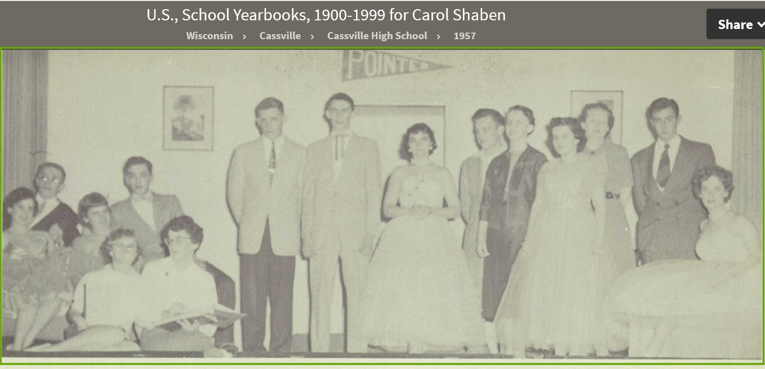 Carol Lee Shaben-Wentz--U.S., School Yearbooks, 1900-1999(1957)Junior Class Play