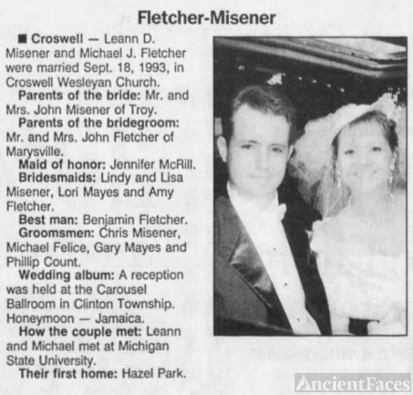 Fletcher - Misener Wedding Announcement