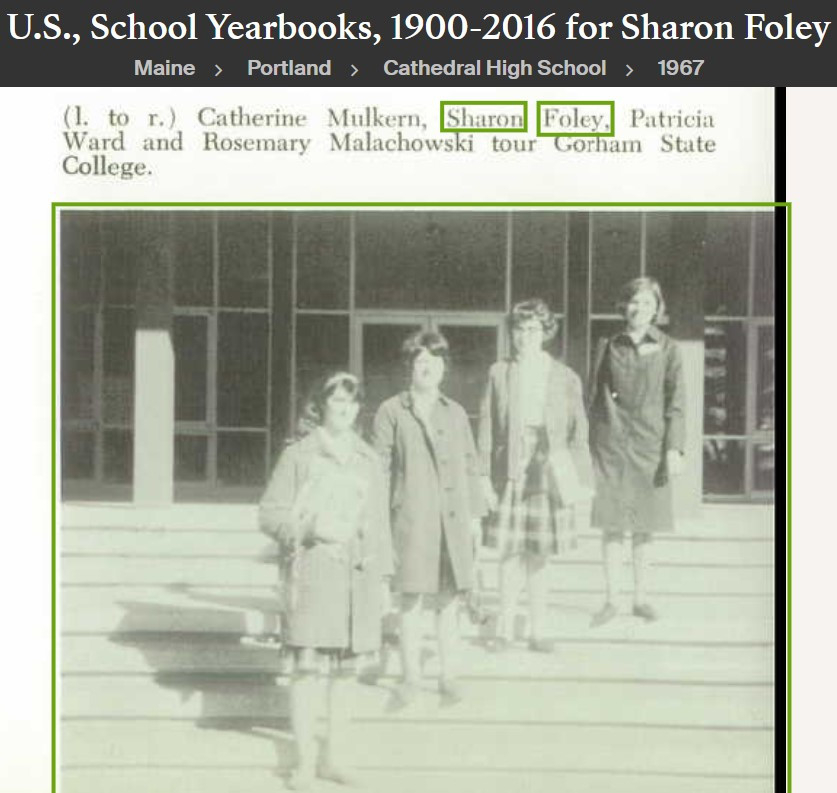 Sharon Lee Foley-McCarthy--U.S., School Yearbooks, 1900-2016(1967)College tour