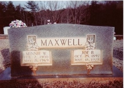 Gravesite of Minnie W. & Joe B. Maxwell