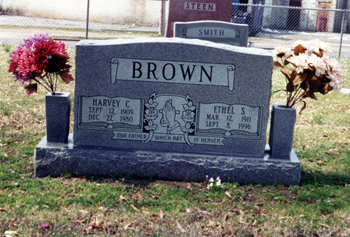 Harvey and Ethel Dollar-Brown headstone
