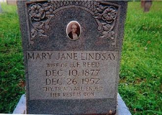 Tombstone of Mary J Lindsay Reed