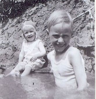 Melba Ethridge & Edgar Branson, at swimming hole