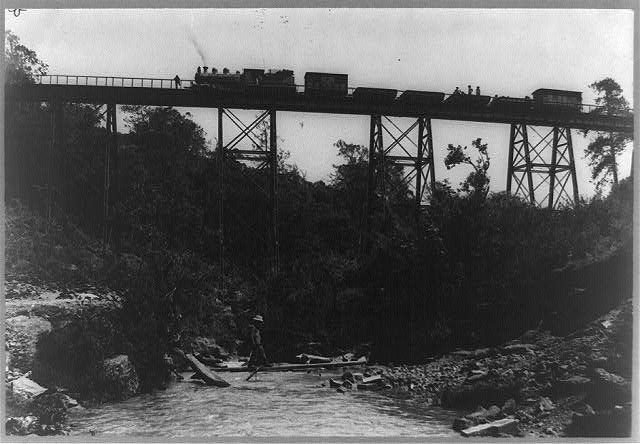 Bridge on the Uganda Railway made of American steel and...