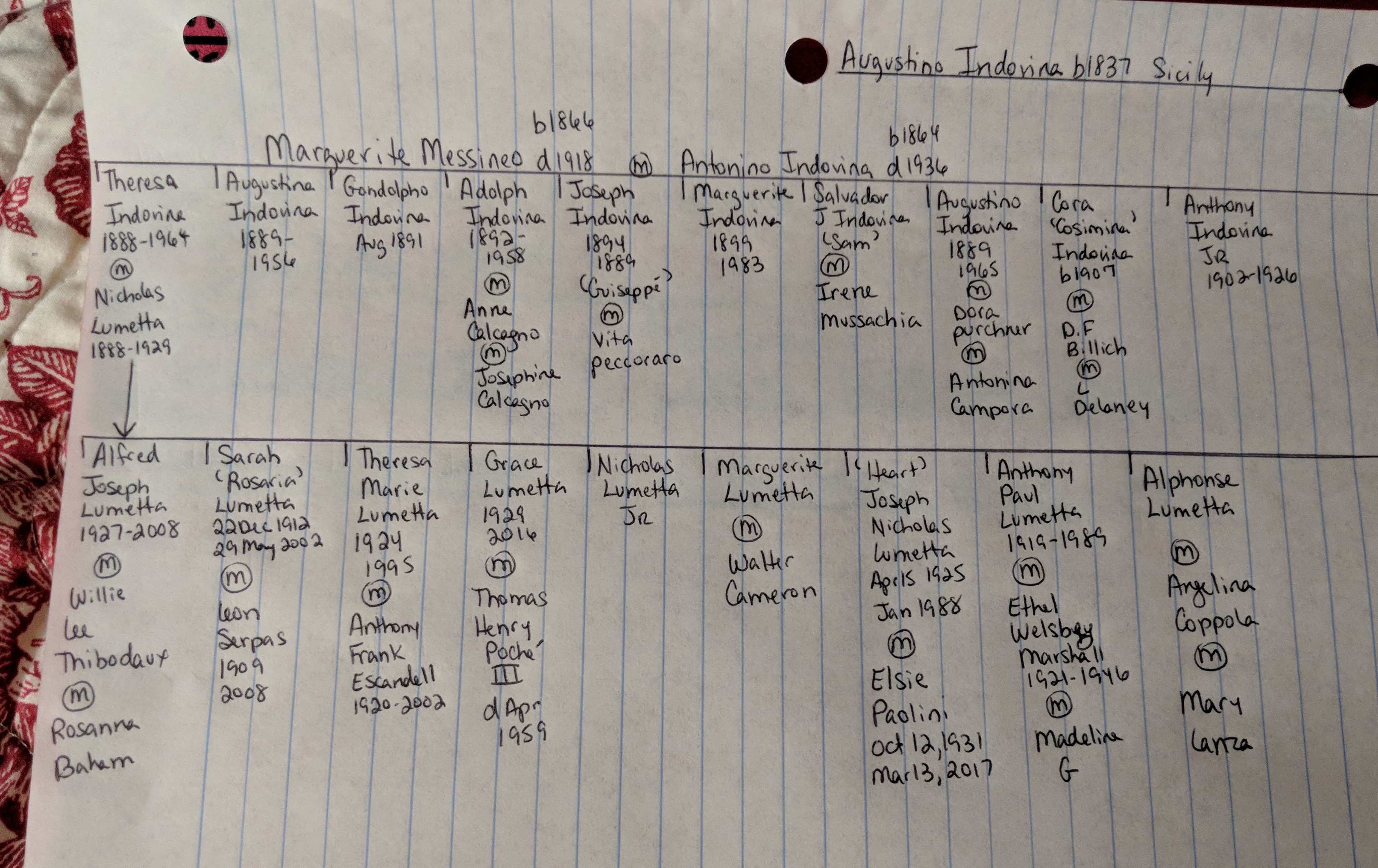 Alfred Joseph Lumetta Sr Family Tree