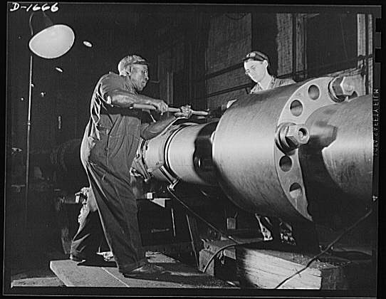 Shipbuilding (Newport News). Skilled work requires brawn...