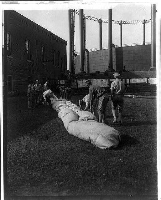 U.S. Signal Corps with balloon during operations at Ft....