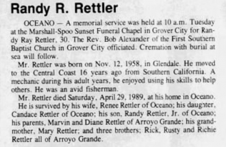 Randy Ray Rettler Sr Obituary