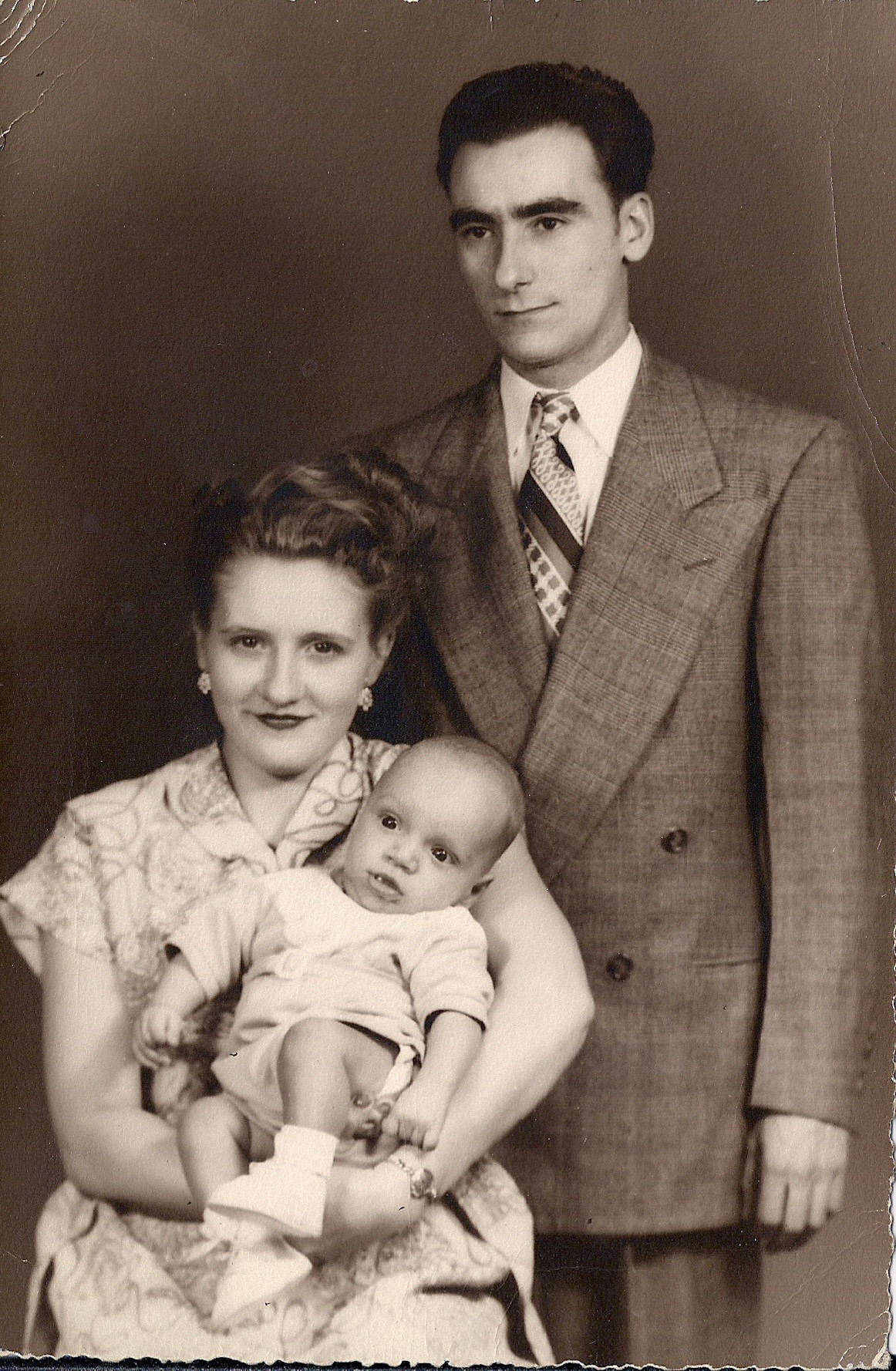 Bernard Marjore and baby James Vincent Cardali