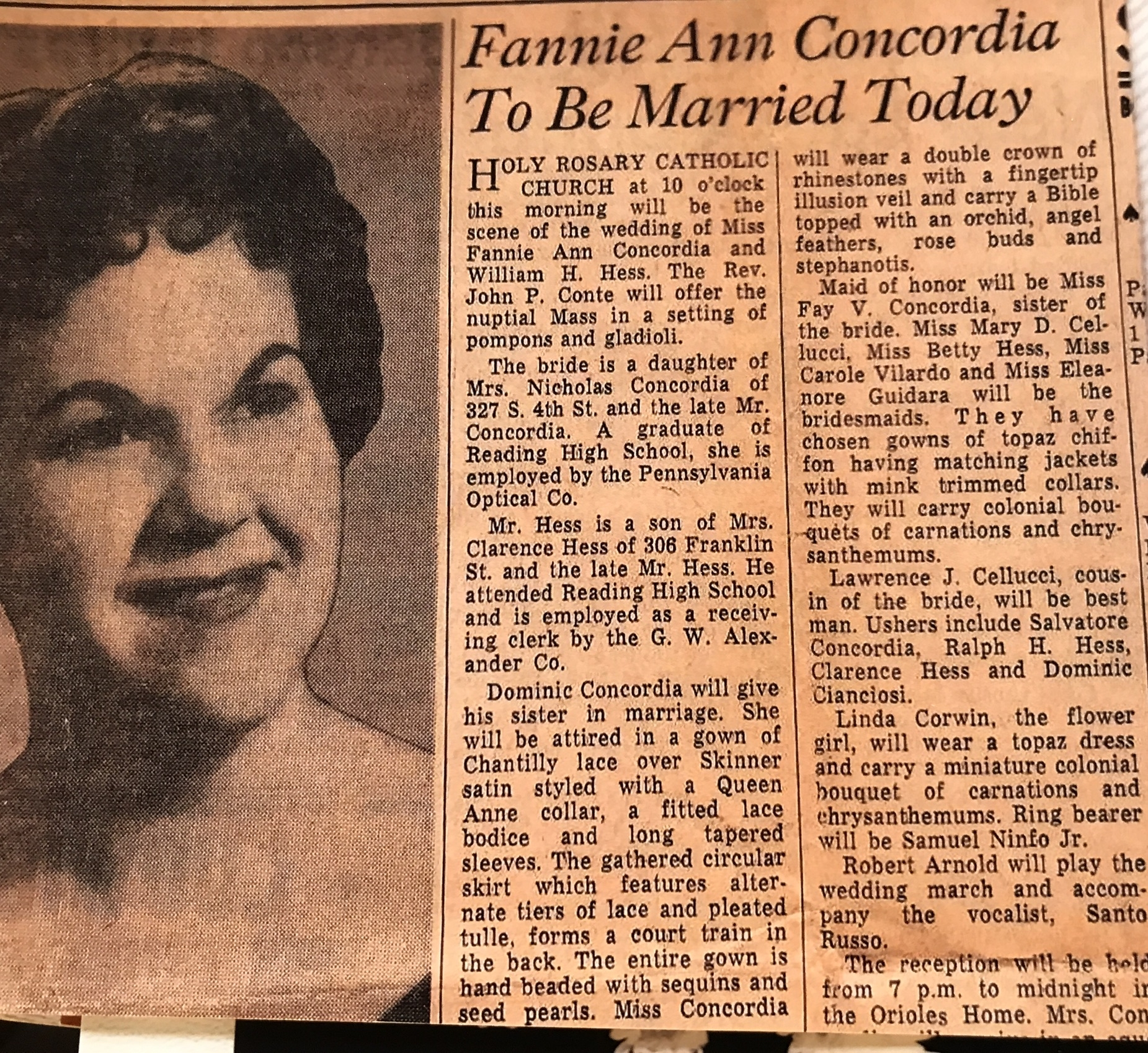 Shirley "Fannie" (Concordia) Hess