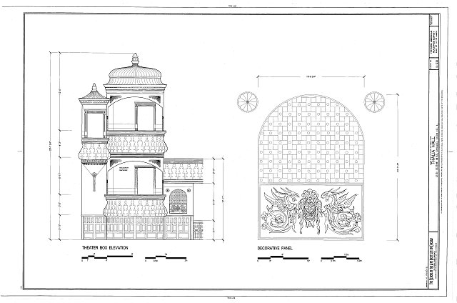 Theater Box Elevation, Decorative Panel - Thalia Hall,...