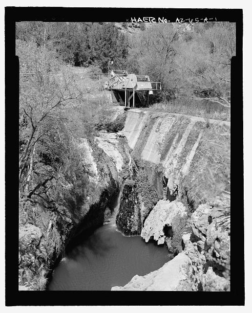 VIEW OF FOSSIL CREEK DIVERSION DAM FROM DOWNSTREAM...