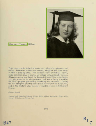 Margaret Theresa O'Hara --U.S., School Yearbooks, 1900-1999(1947)