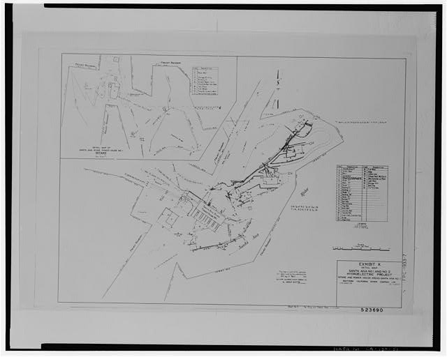 51. INTAKE AND POWER HOUSE AREAS, SANTA ANA NO. 1; DETAIL...