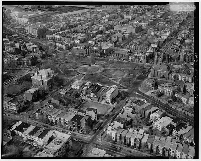 1. AERIAL VIEW OF STANTON PARK, LOOKING NORTHWEST. -...